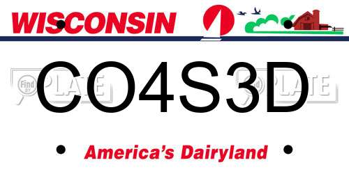 CO4S3D Wisconsin License Plate