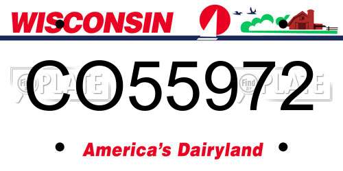 CO55972 Wisconsin License Plate
