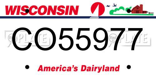 CO55977 Wisconsin License Plate