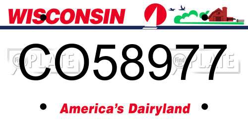 CO58977 Wisconsin License Plate