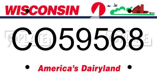 CO59568 Wisconsin License Plate