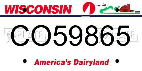 CO59865 Wisconsin License Plate