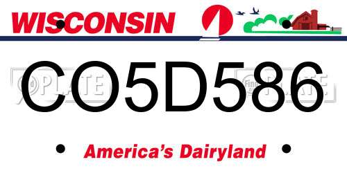 CO5D586 Wisconsin License Plate