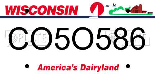 CO5O586 Wisconsin License Plate