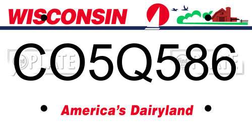 CO5Q586 Wisconsin License Plate