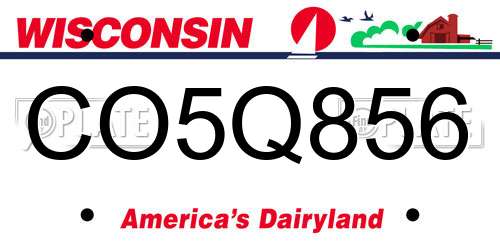 CO5Q856 Wisconsin License Plate