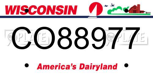 CO88977 Wisconsin License Plate