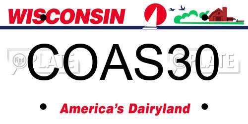 COAS30 Wisconsin License Plate