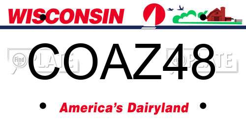 COAZ48 Wisconsin License Plate