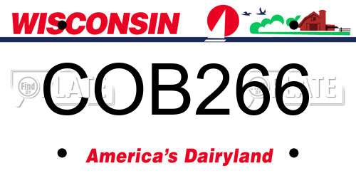 COB266 Wisconsin License Plate