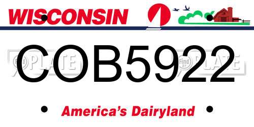 COB5922 Wisconsin License Plate