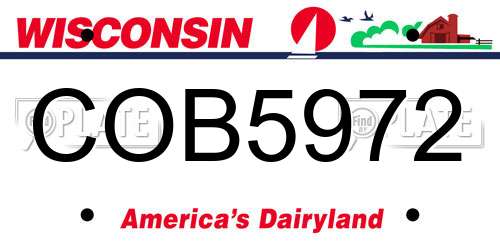 COB5972 Wisconsin License Plate