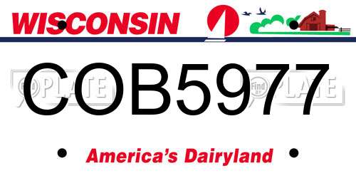 COB5977 Wisconsin License Plate