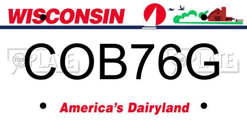 COB76G Wisconsin License Plate