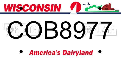 COB8977 Wisconsin License Plate