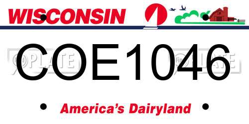 COE1046 Wisconsin License Plate