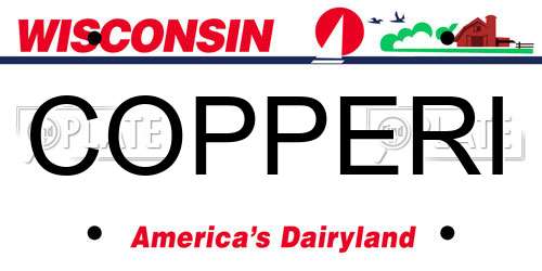 COPPERI Wisconsin License Plate