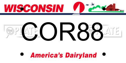 COR88 Wisconsin License Plate
