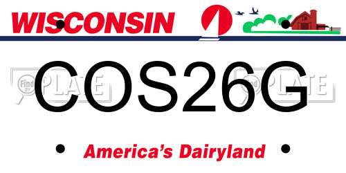 COS26G Wisconsin License Plate