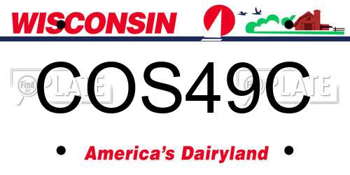 COS49C Wisconsin License Plate