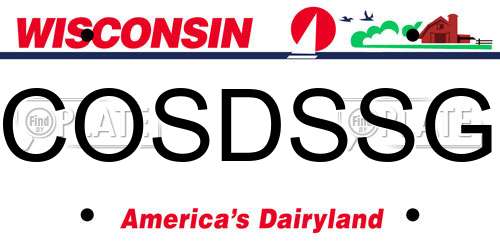 COSDSSG Wisconsin License Plate