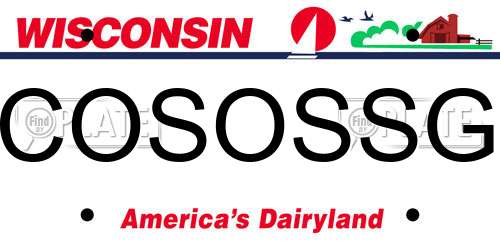 COSOSSG Wisconsin License Plate