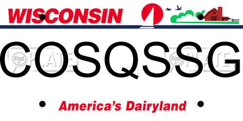 COSQSSG Wisconsin License Plate