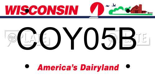 COY05B Wisconsin License Plate