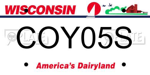 COY05S Wisconsin License Plate