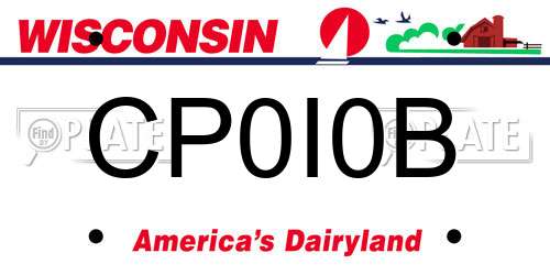 CP0I0B Wisconsin License Plate