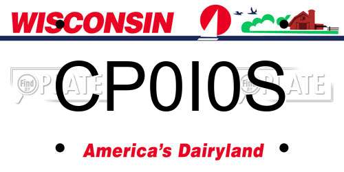CP0I0S Wisconsin License Plate