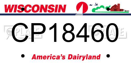 CP18460 Wisconsin License Plate