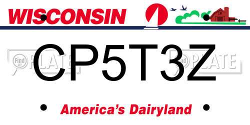 CP5T3Z Wisconsin License Plate