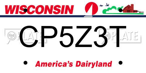 CP5Z3T Wisconsin License Plate