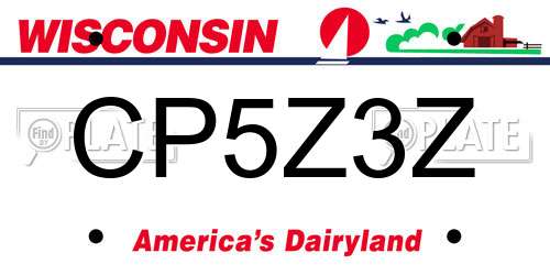 CP5Z3Z Wisconsin License Plate
