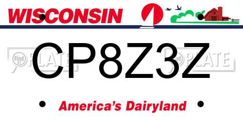 CP8Z3Z Wisconsin License Plate