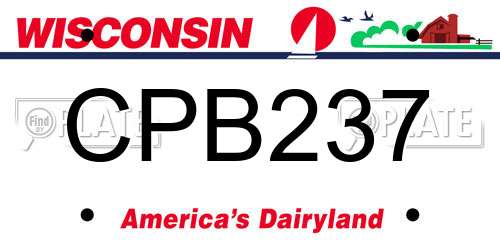 CPB237 Wisconsin License Plate