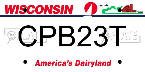 CPB23T Wisconsin License Plate