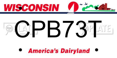 CPB73T Wisconsin License Plate