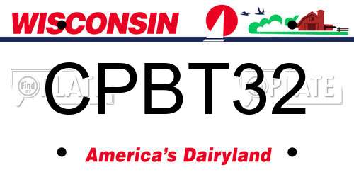 CPBT32 Wisconsin License Plate