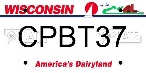 CPBT37 Wisconsin License Plate