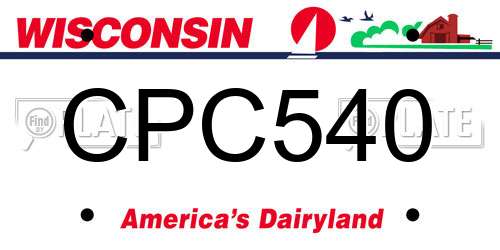 CPC540 Wisconsin License Plate