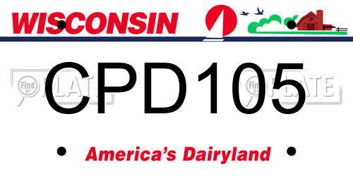 CPD105 Wisconsin License Plate