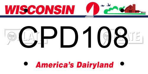 CPD108 Wisconsin License Plate
