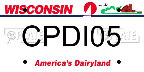 CPDI05 Wisconsin License Plate
