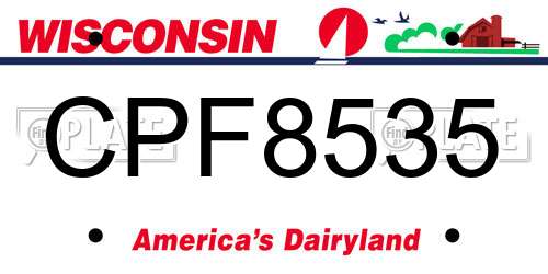 CPF8535 Wisconsin License Plate