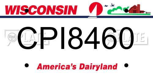 CPI8460 Wisconsin License Plate