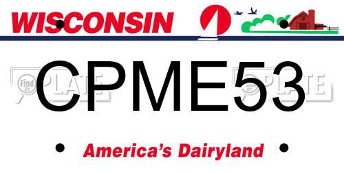 CPME53 Wisconsin License Plate