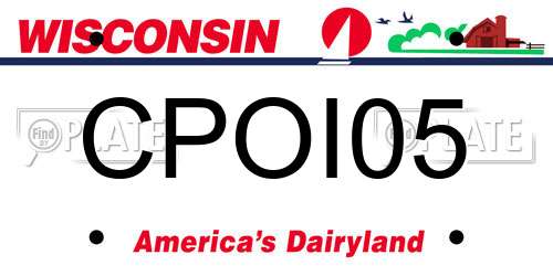 CPOI05 Wisconsin License Plate