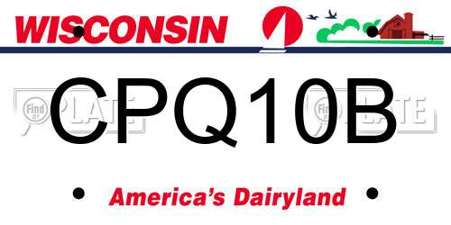 CPQ10B Wisconsin License Plate